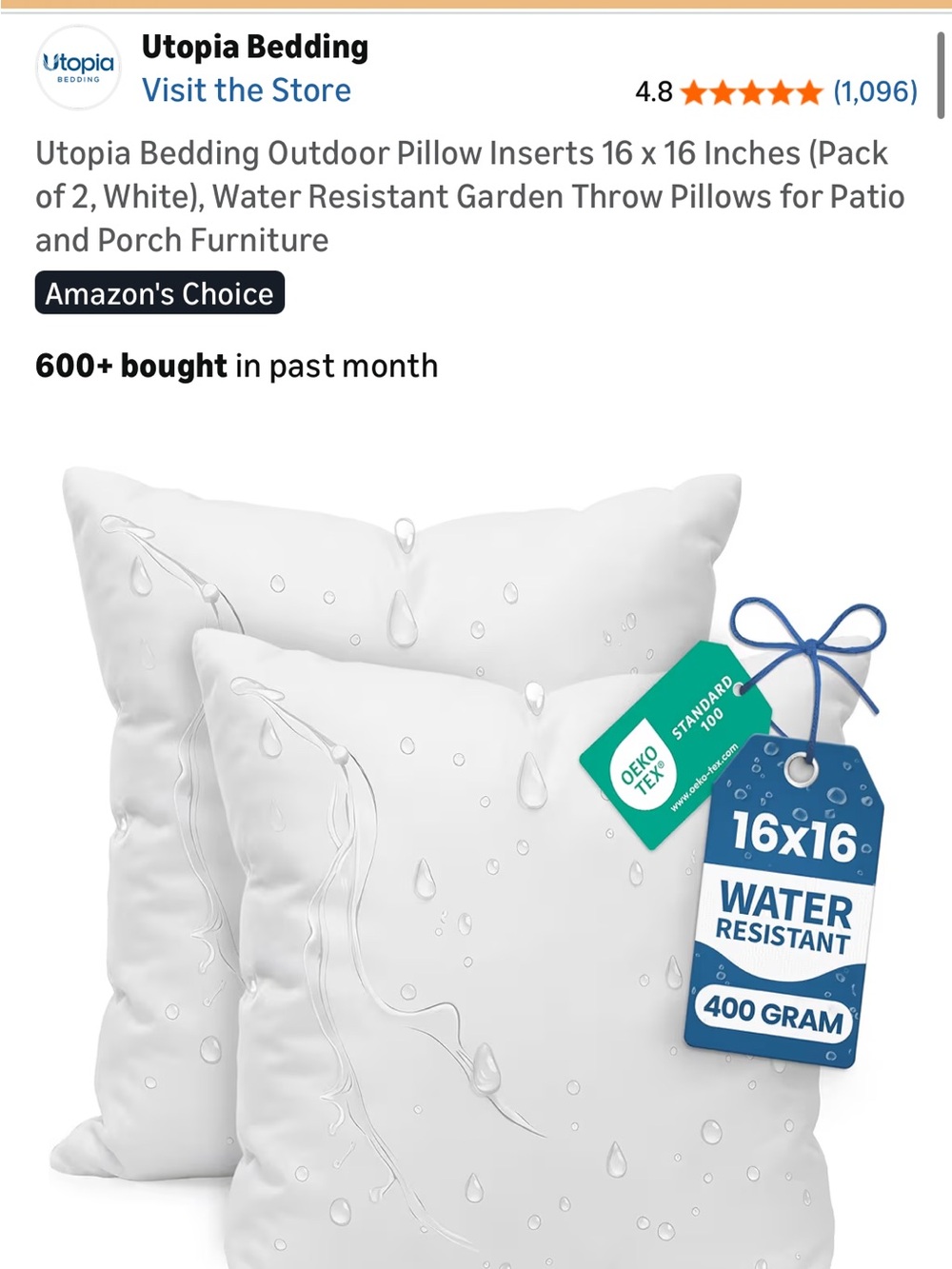 brand new outdoor pillow insert